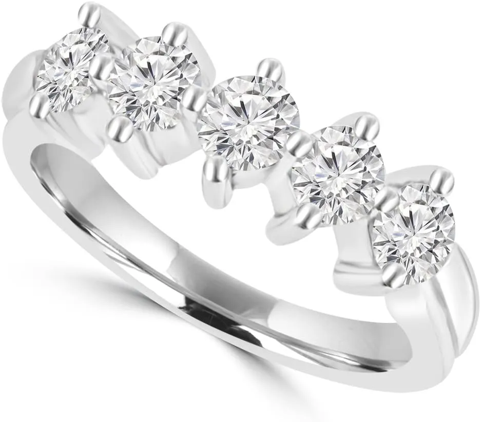 0.90 ct Ladies Brilliant Cut Diamond Wedding Band Ring in Platinum