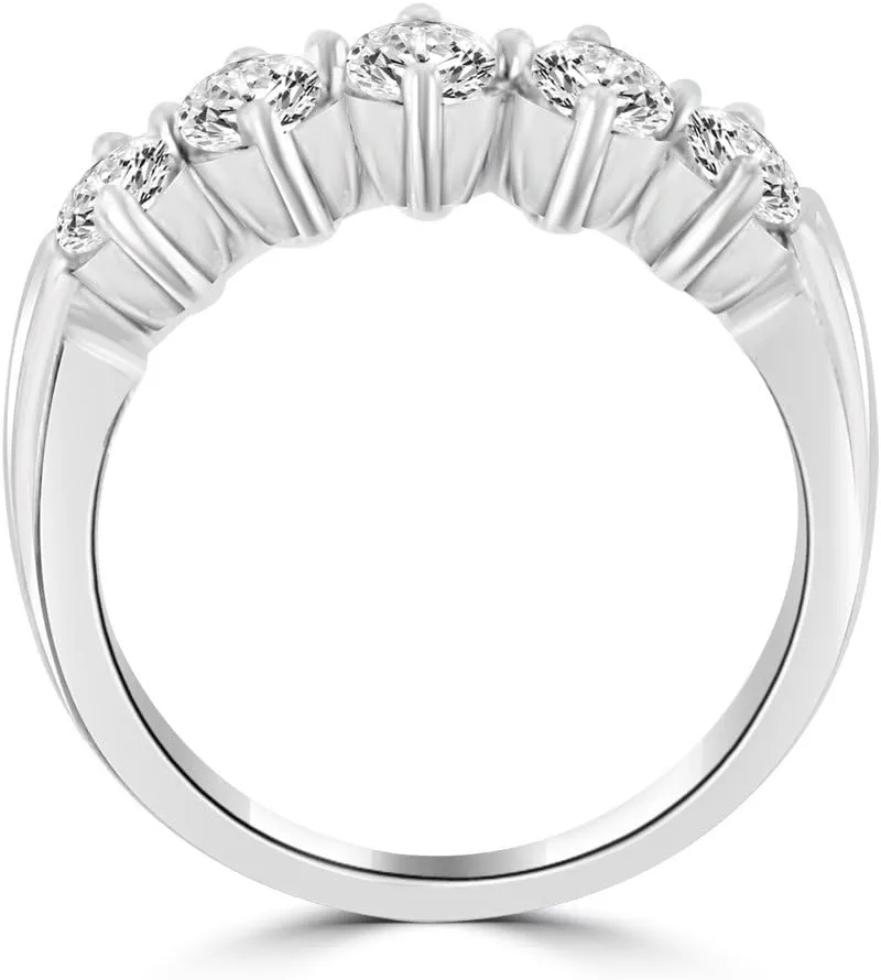 0.90 ct Ladies Brilliant Cut Diamond Wedding Band Ring in Platinum
