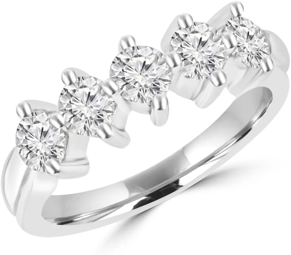 0.90 ct Ladies Brilliant Cut Diamond Wedding Band Ring in Platinum