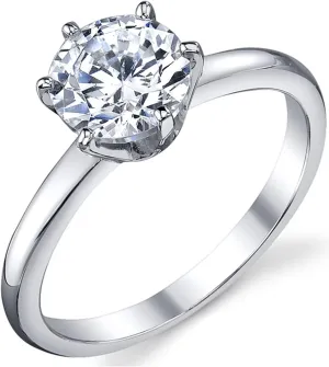 1.25 Carat Round Brilliant Cubic Zirconia CZ Sterling Silver 925 Wedding Engagement Ring Size 4 to 11