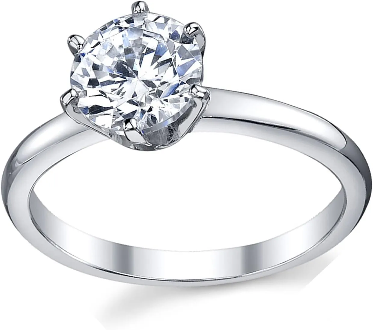 1.25 Carat Round Brilliant Cubic Zirconia CZ Sterling Silver 925 Wedding Engagement Ring Size 4 to 11