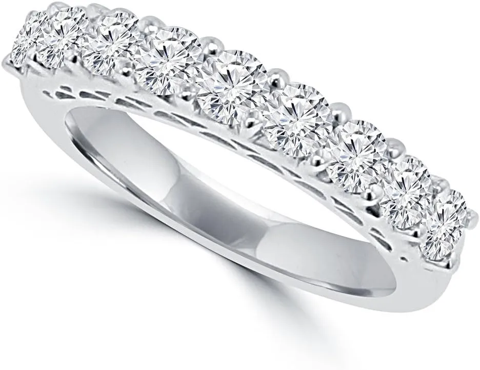 1.25 ct Ladies Round Cut Diamond Anniversary Ring in Platinum