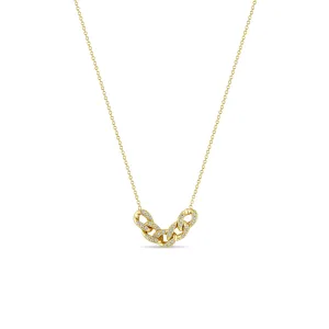 14k 5 Pavé Diamond Large Curb Link Necklace