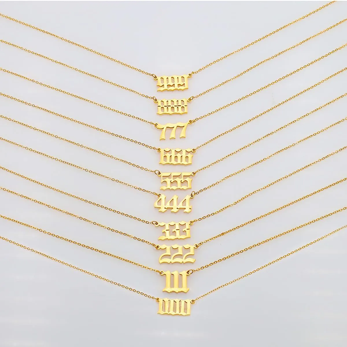 18k Gold Plated Stainless Steel Angel Number Necklaces Gold Necklace for Women