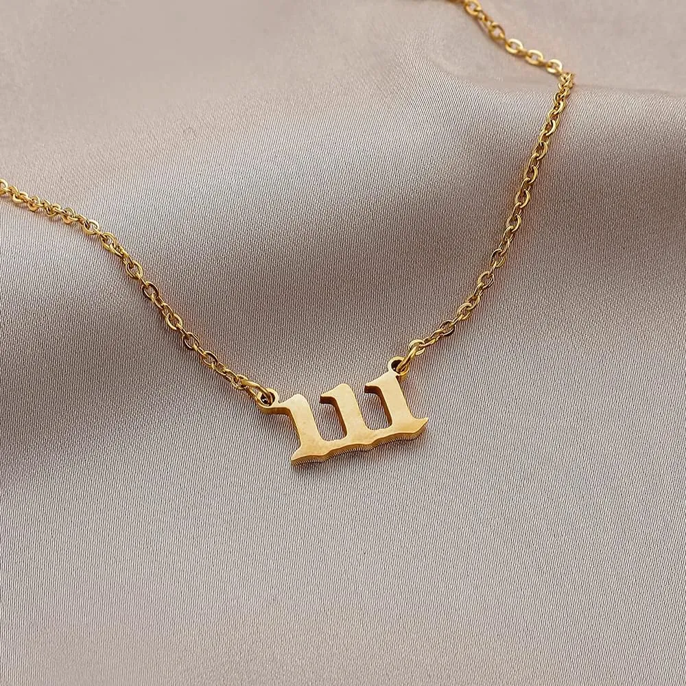 18k Gold Plated Stainless Steel Angel Number Necklaces Gold Necklace for Women