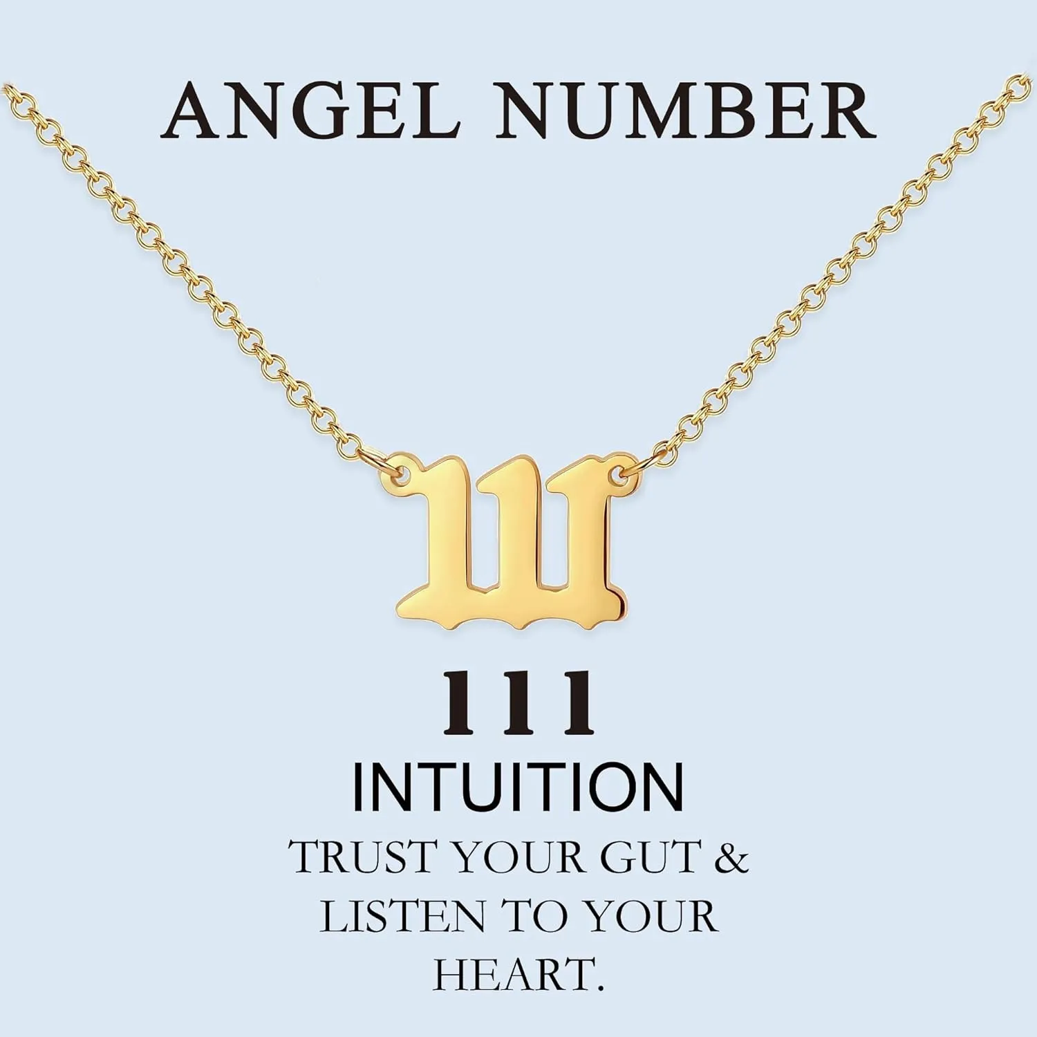 18k Gold Plated Stainless Steel Angel Number Necklaces Gold Necklace for Women