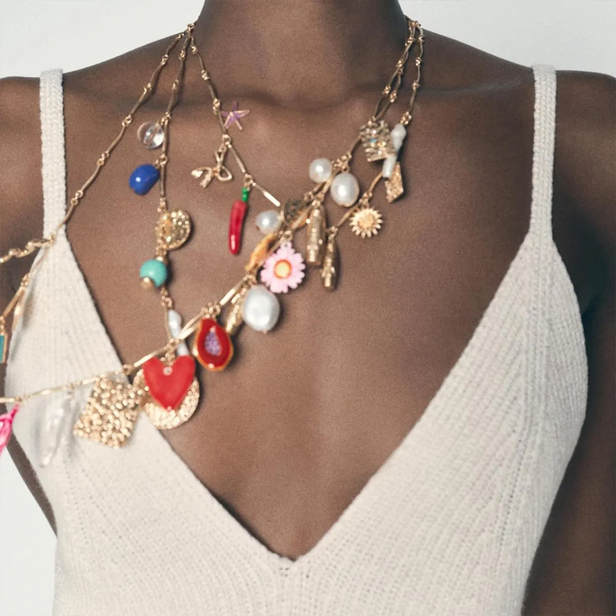 3 Pcs Layered Pendant Necklaces for Women Sea Shell Beach Charm Beaded Choker Necklace for Summer Holiday Party