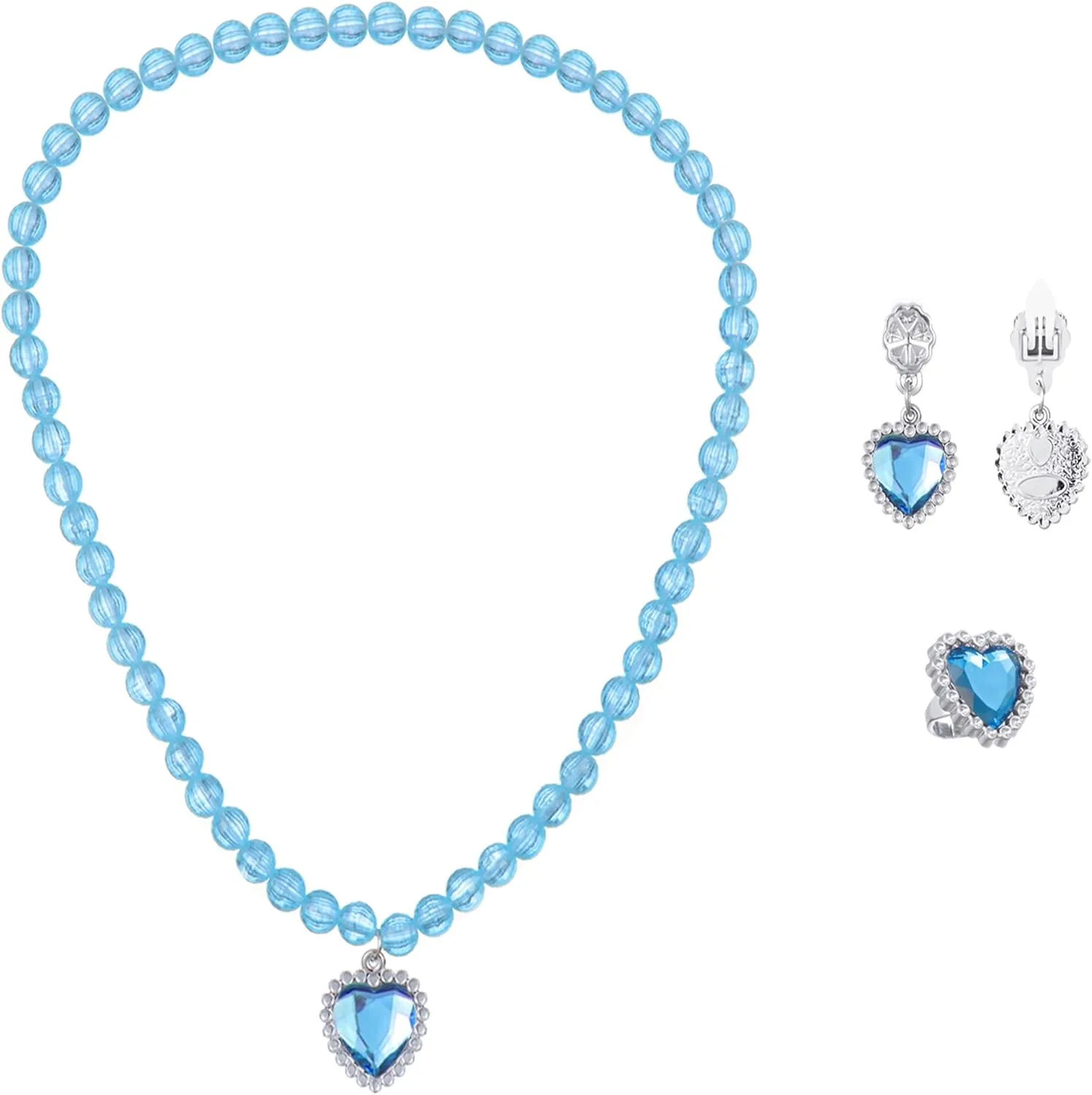 5PCS Princess Costume Accessories Set - with Princess Dress Up Handbag, Necklaces, Rings, Earrings