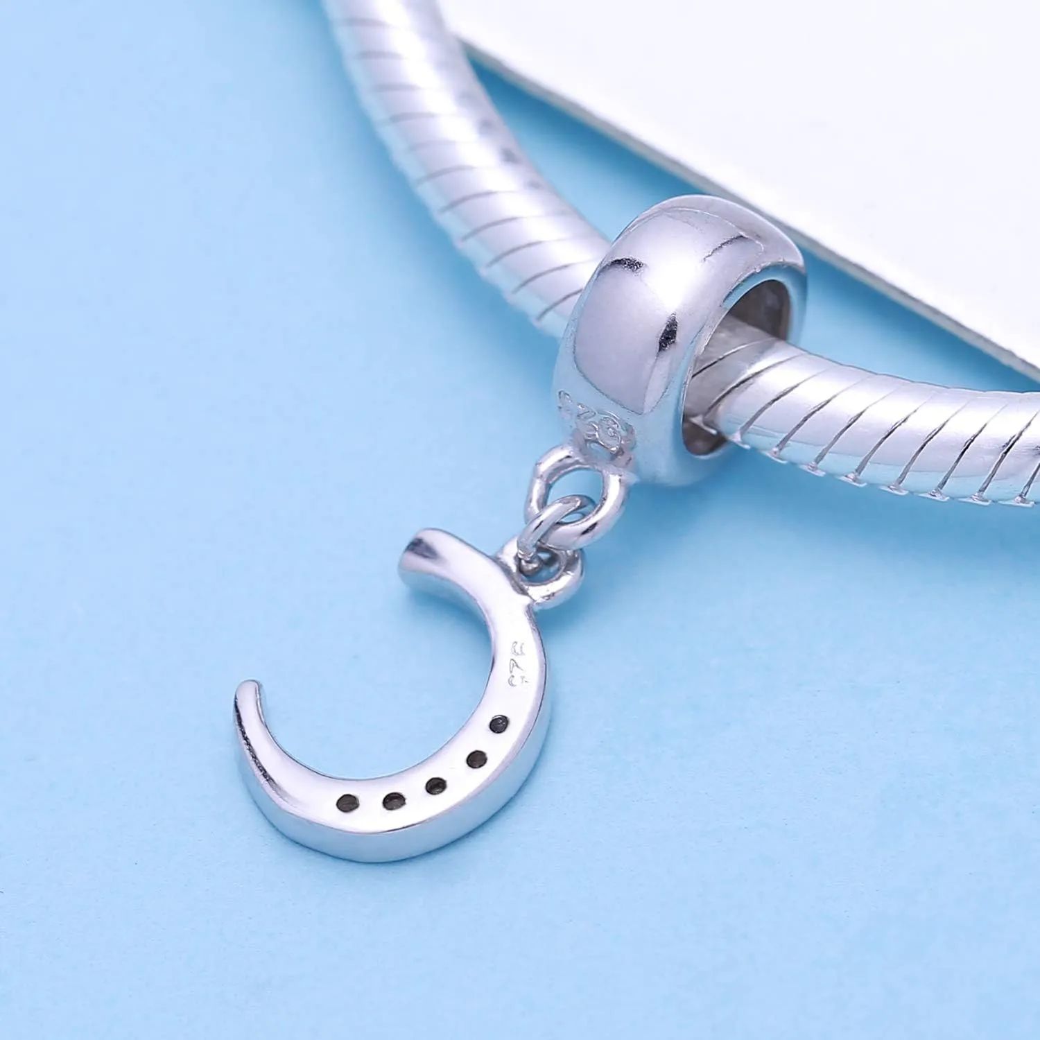 925 Sterling Silver Charms Alphabet Beads fit Pandora Charm Bracelets A-Z Letter Initial Spacer Dangle Clear CZ Stone Authentic for Snake Chain Bracelets