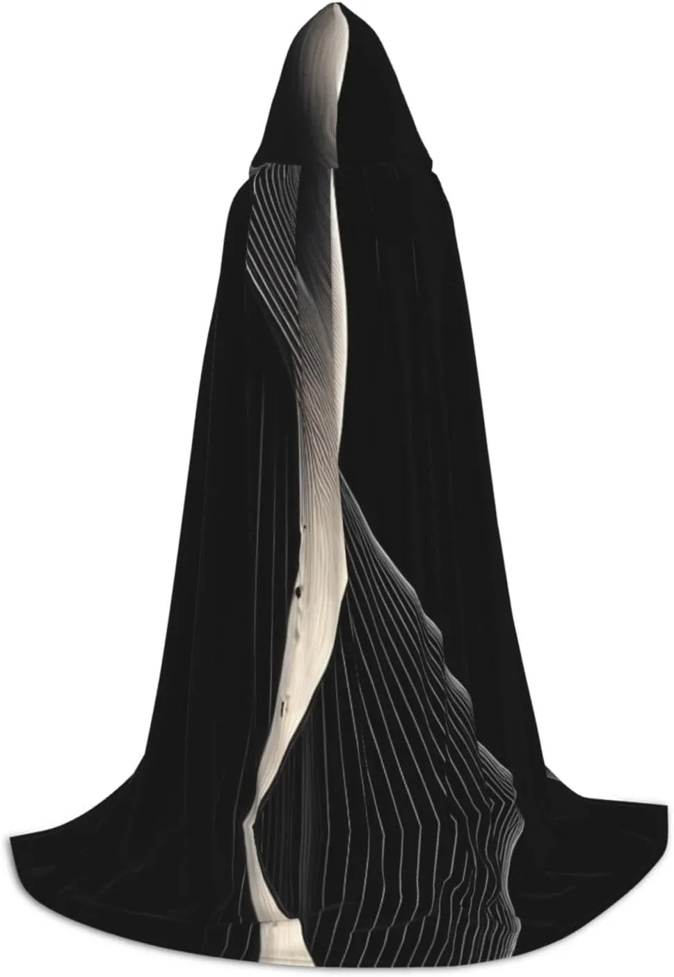 Abstract curves Teen Hooded Cloak Cape for Cosplay, Festivals and Costume Parties, Long, Comfortable