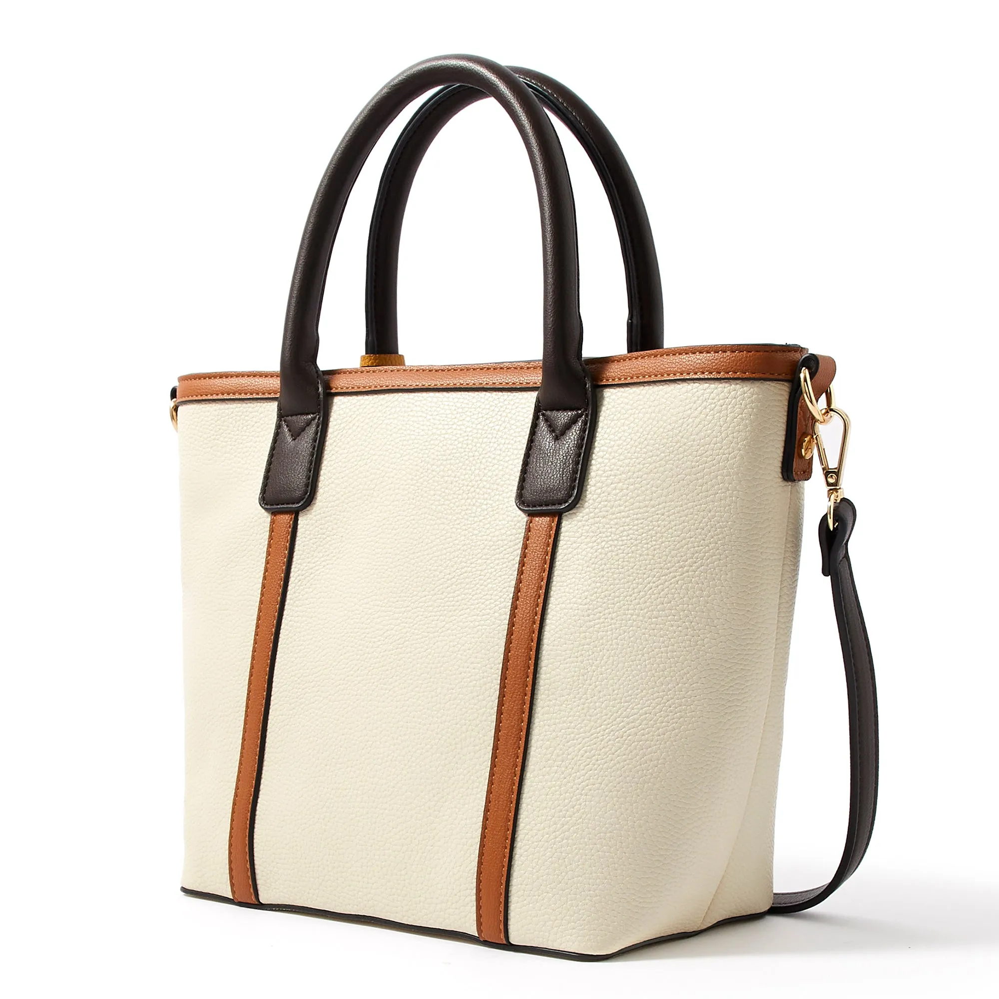 Accessorize London women's Faux Leather Chloe Cream Handheld Bag