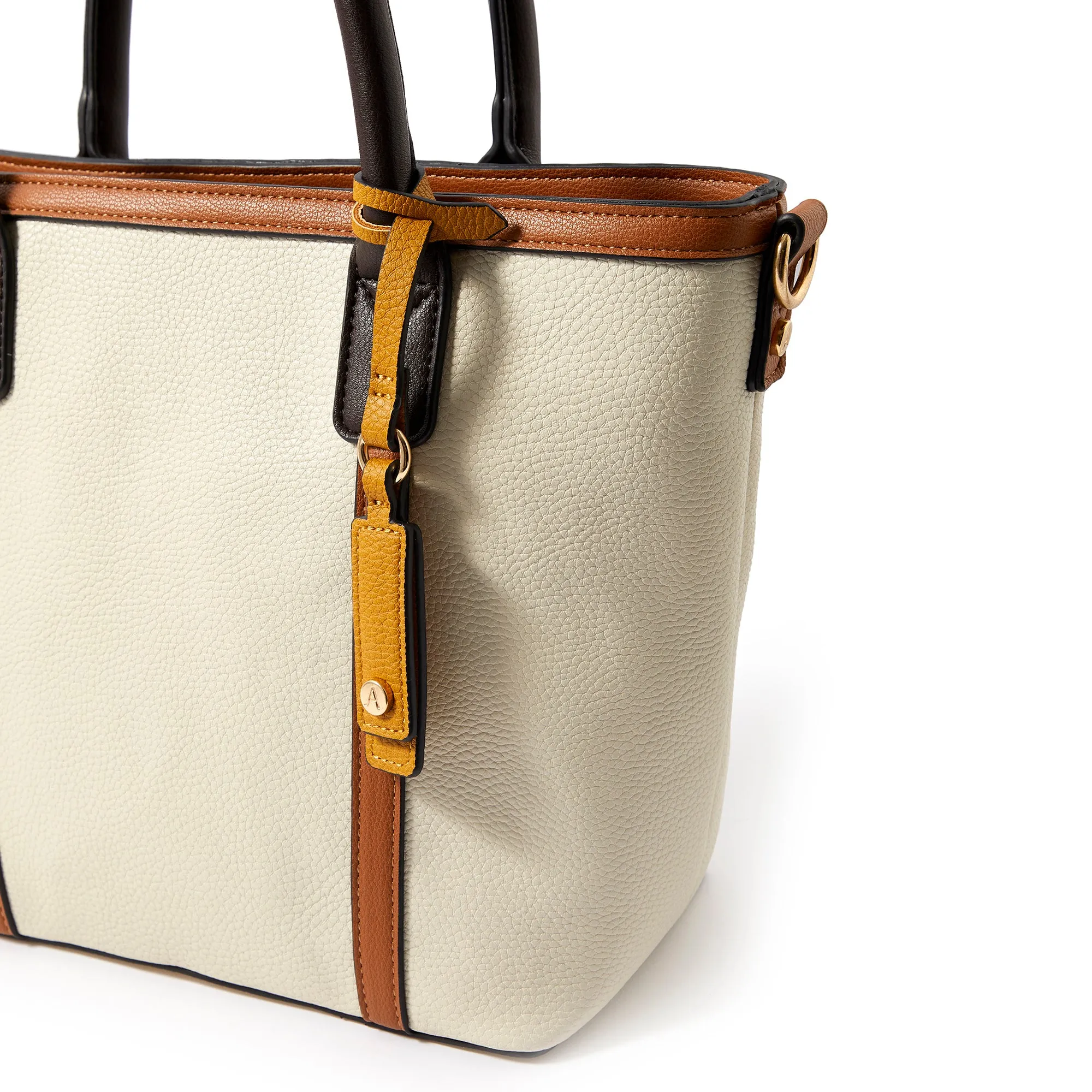 Accessorize London women's Faux Leather Chloe Cream Handheld Bag