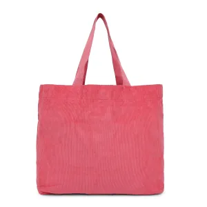 Accessorize London Women's Pure Organic Cotton Pink Cord Shopper Bag