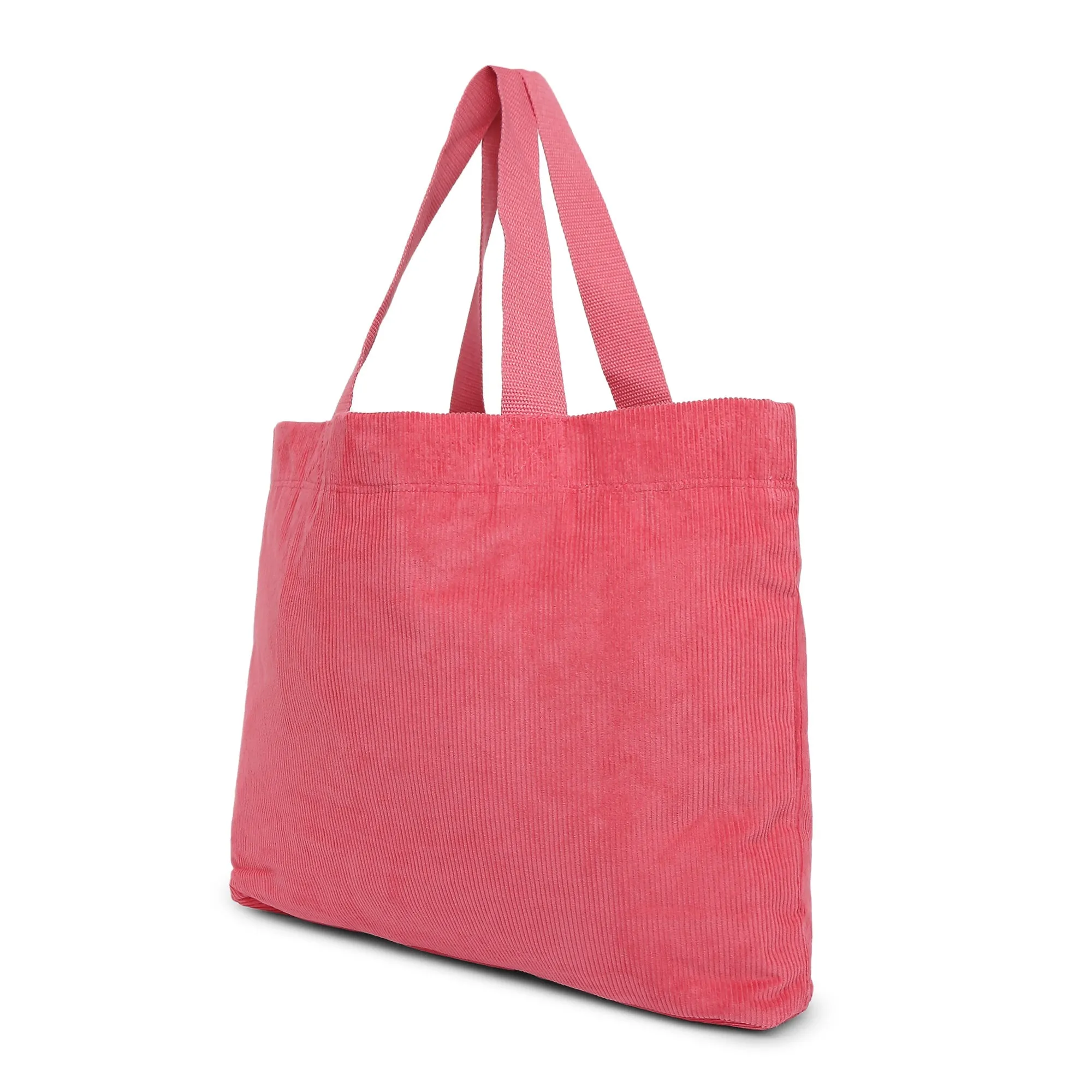 Accessorize London Women's Pure Organic Cotton Pink Cord Shopper Bag