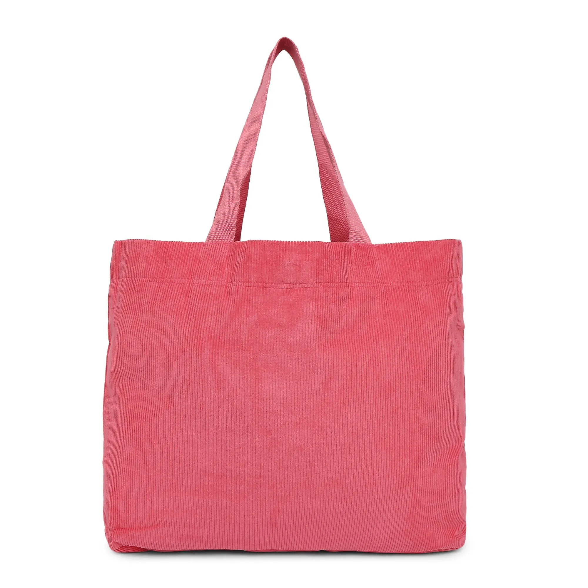 Accessorize London Women's Pure Organic Cotton Pink Cord Shopper Bag