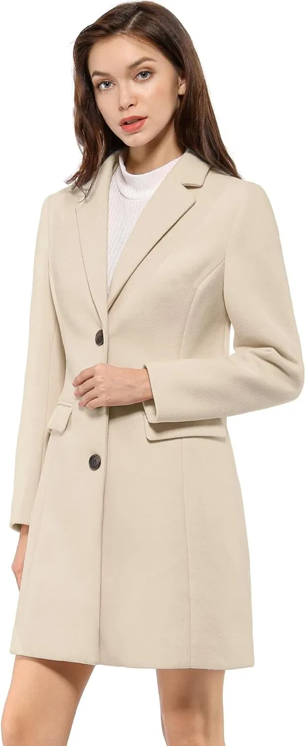 Allegra K Women's 2024 Pea Coat Single Breasted Long Winter Coats for Women
