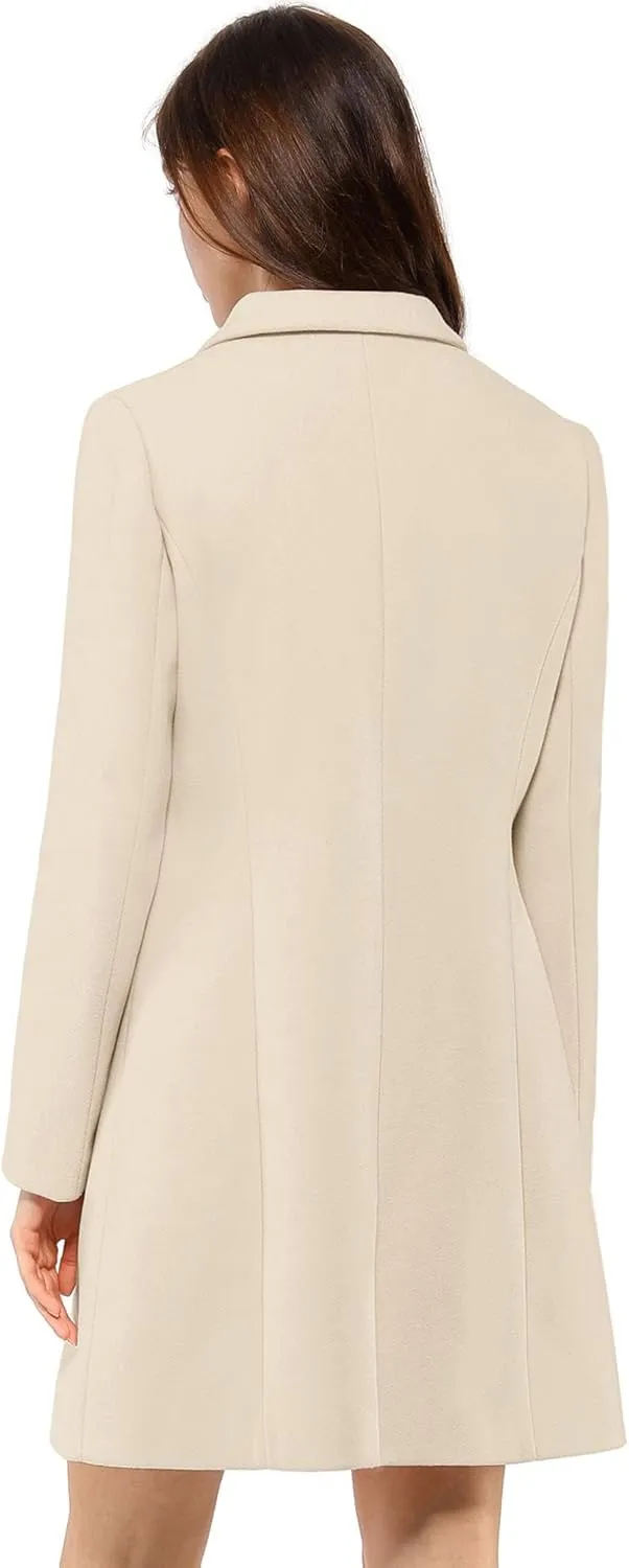 Allegra K Women's 2024 Pea Coat Single Breasted Long Winter Coats for Women