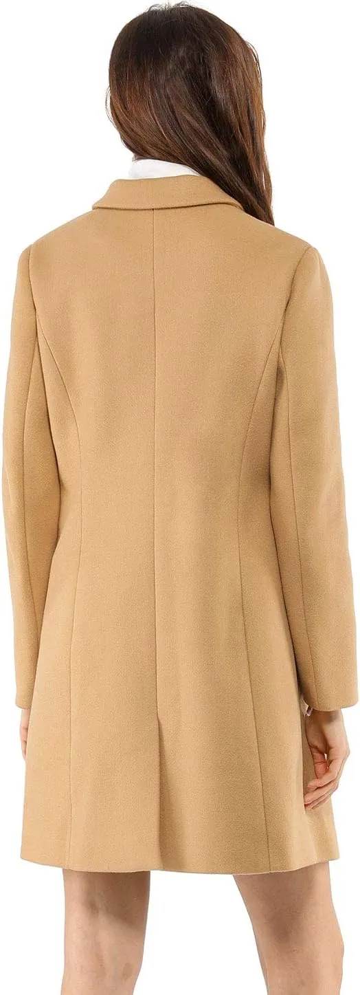 Allegra K Women's 2024 Pea Coat Single Breasted Long Winter Coats for Women