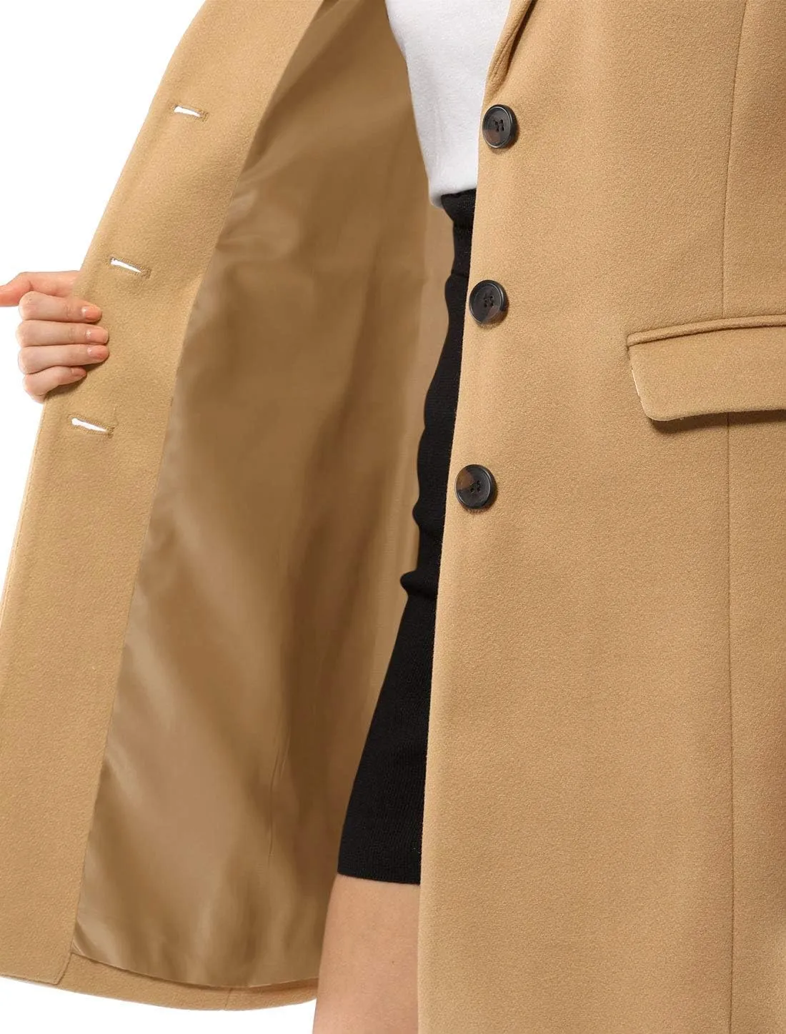Allegra K Women's 2024 Pea Coat Single Breasted Long Winter Coats for Women