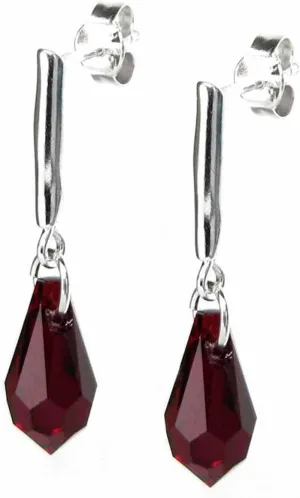 Austria Crystal Teardrop Sterling Silver Stud Post Dangle Earrings made with Austrian Elements Crystal