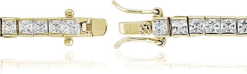 B. BRILLIANT Cubic Zirconia Princess-Cut Channel-Set Fashion CZ Tennis Bracelet for Women