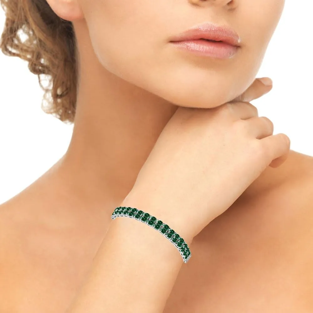 B. BRILLIANT Sterling Silver Genuine, Created or Simulated Oval 2-Row Adjustable Gemstone Bracelet for Women