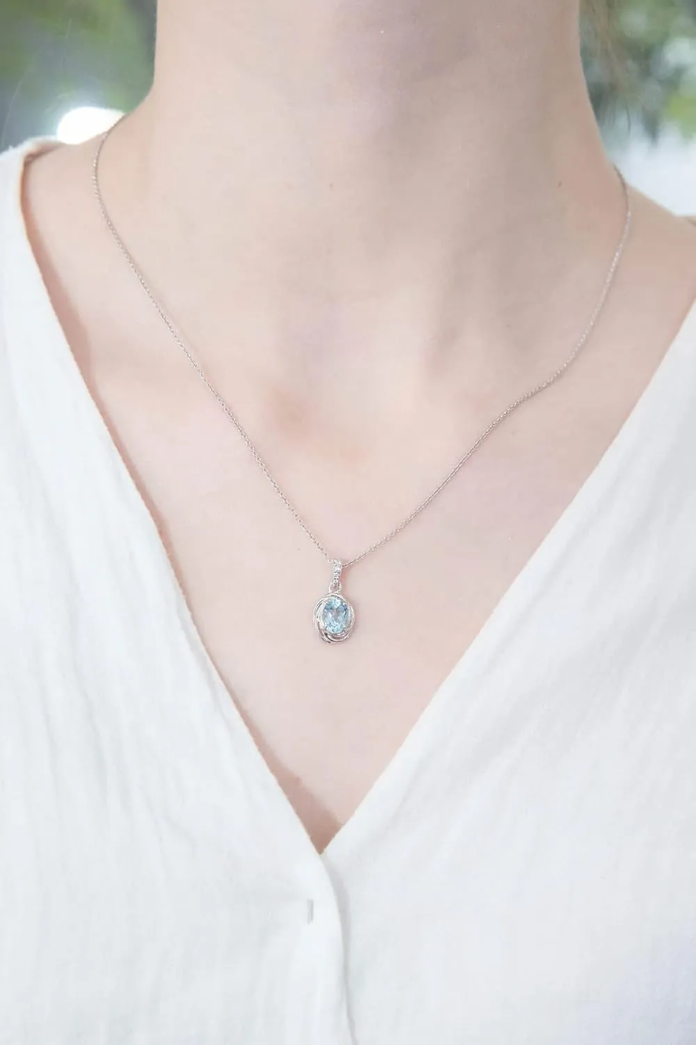 B. BRILLIANT Sterling Silver Genuine or Synthetic Gemstone Oval Love Knot Leverback Earrings & Pendant Necklace Set