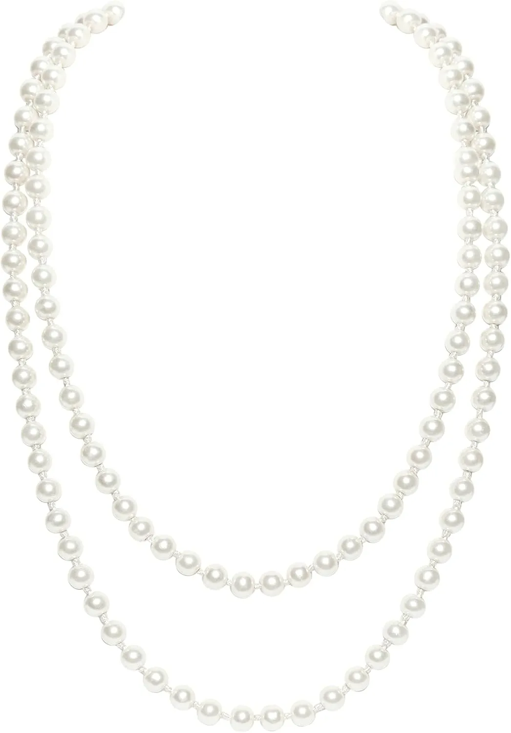 BABEYOND Long Pearl Necklace Faux Pearls Necklace Set Beaded Long Pearls Necklace 1920s Gatsby Costume Jewelry