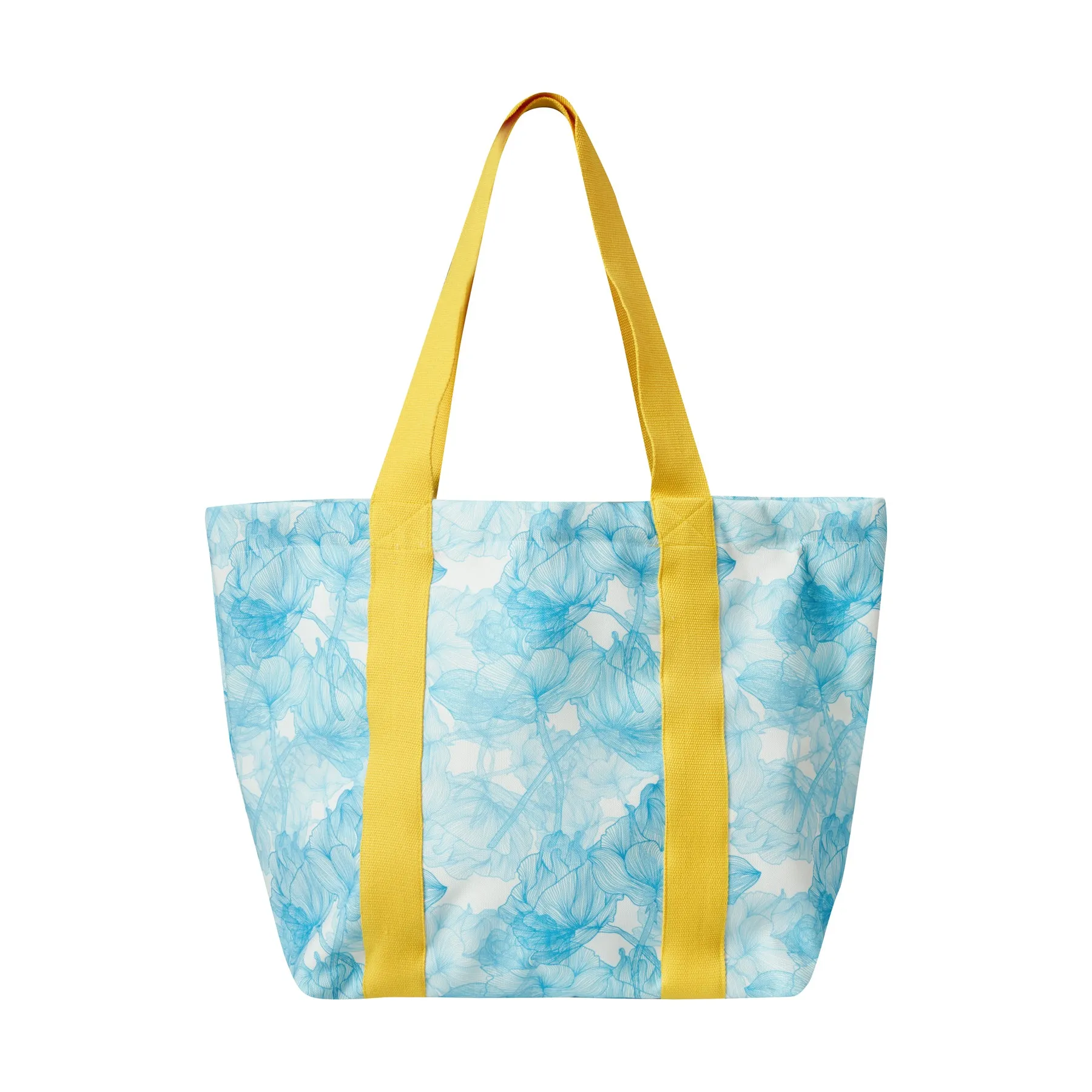 BEACH BAG FLOWERS BLUE