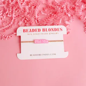 Beaded Blondes ‘Pink Phi Mu Bracelet’