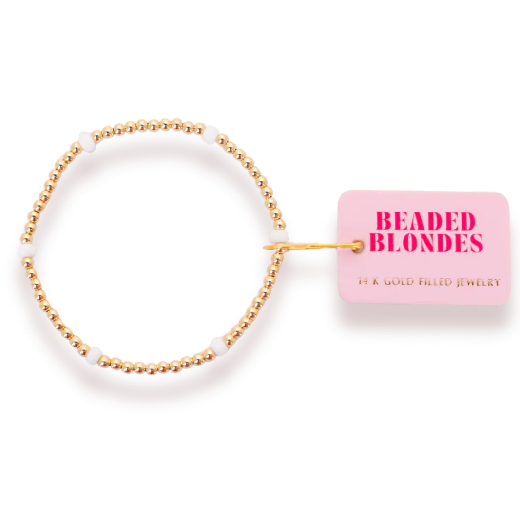 Beaded Blondes ‘White Poppi Bracelet’
