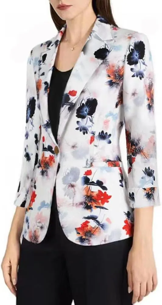 Beninos Womens 3/4 Sleeve Lightweight Office Work Suit Jacket Blazer