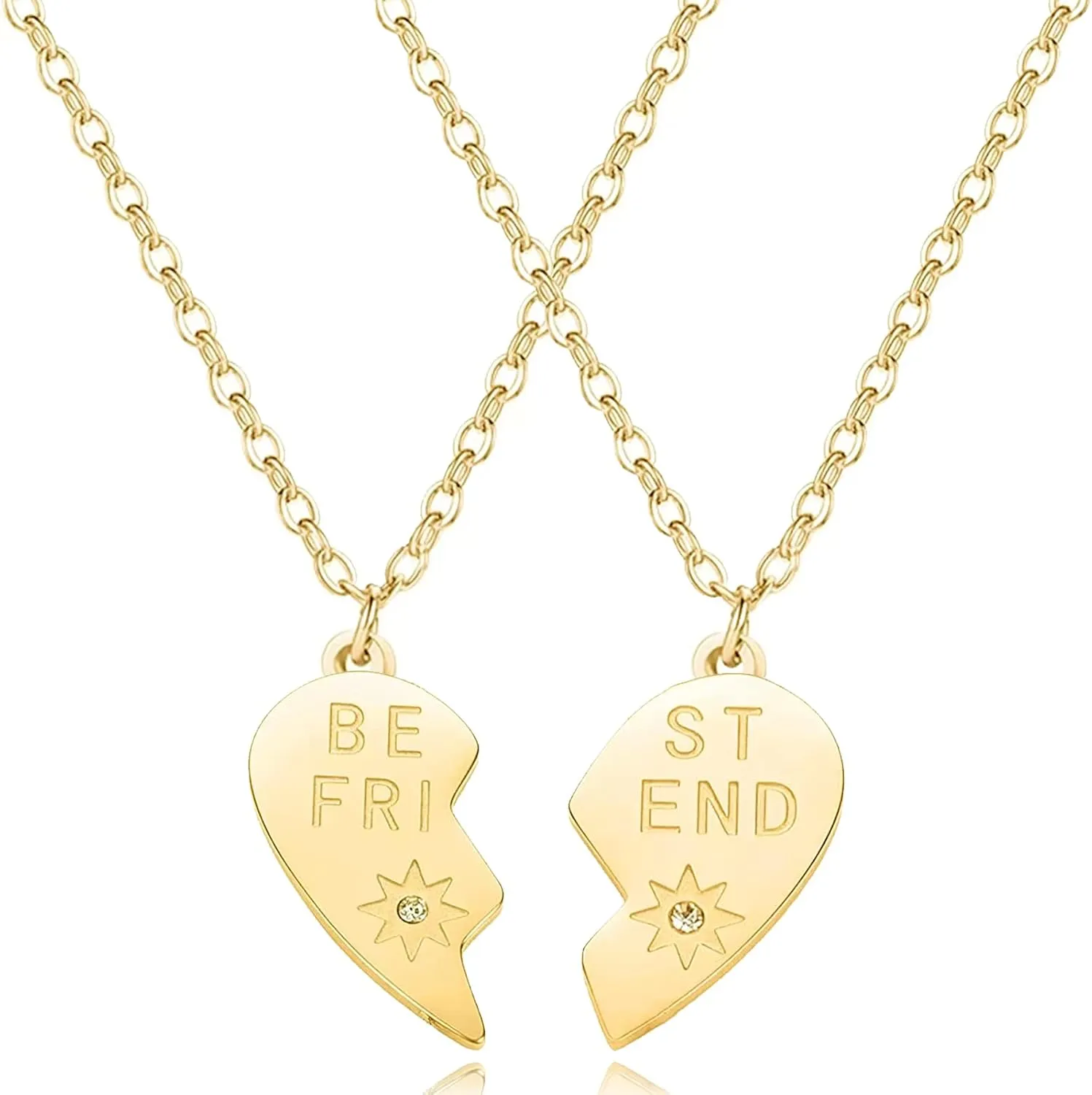 Best Friends Heart Necklace Set Stainless Steel Friendship Necklaces Birthday Graduation Jewelry Gift