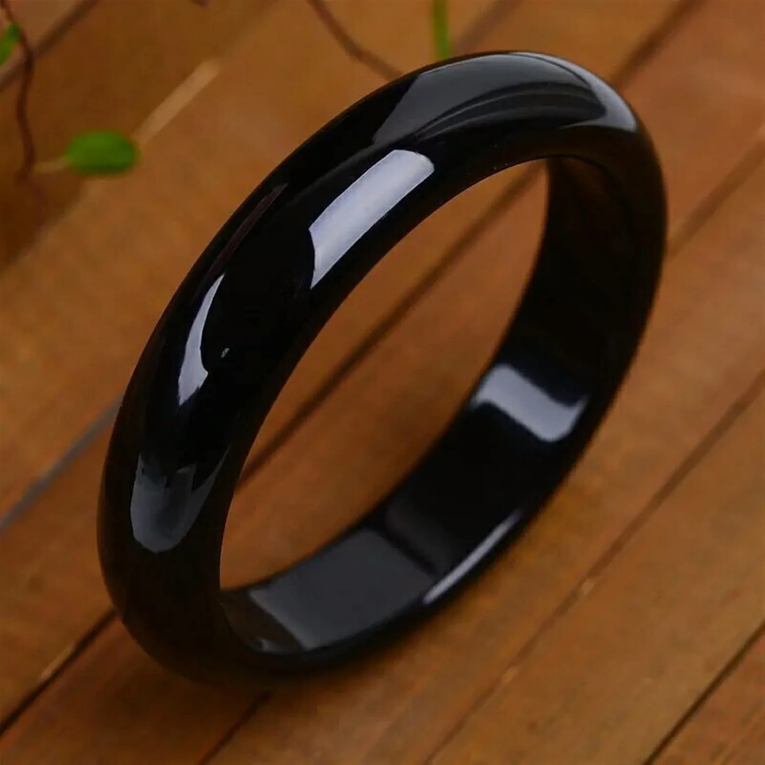 Black Jade Bangle Bracelet Men Women Real Certified Jades Stone Jewelry Bangles Gifts for Ladies (Gem Color : 62-64mm)