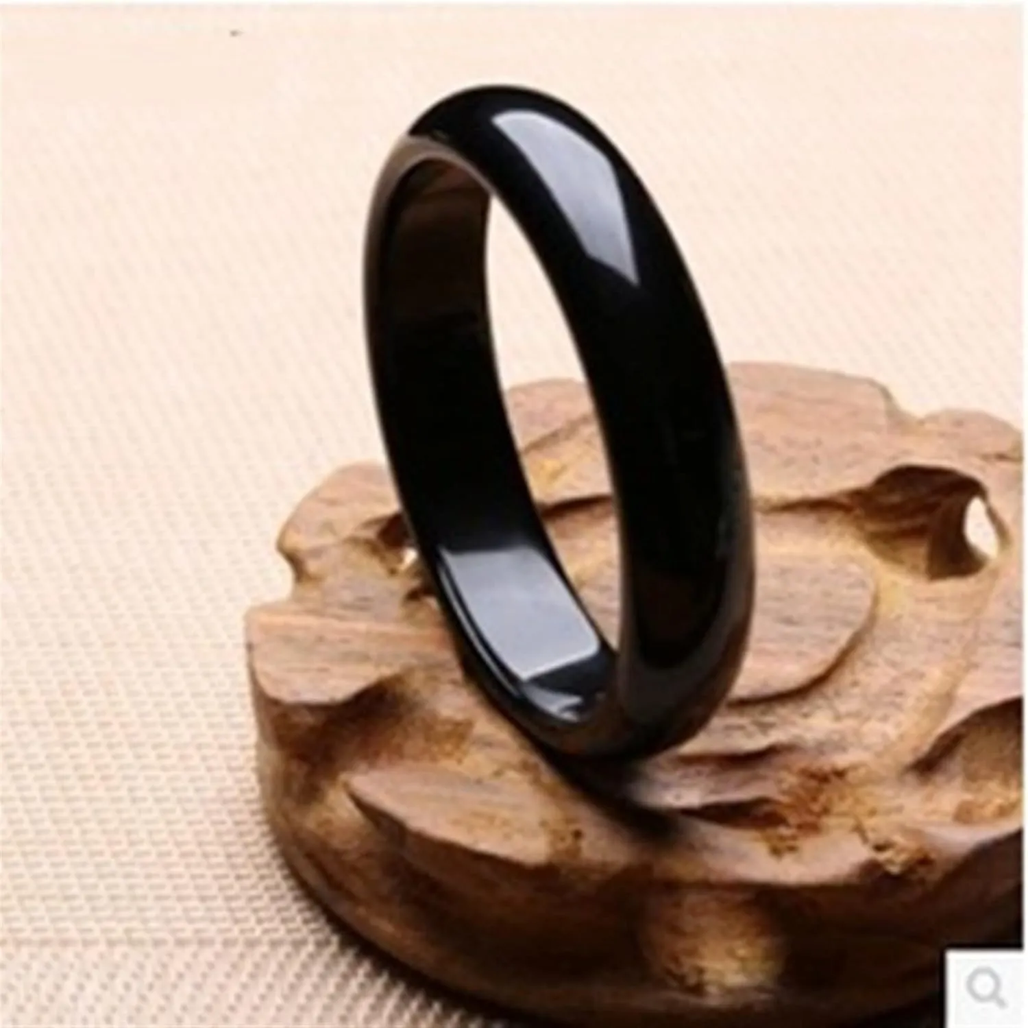 Black Jade Bangle Bracelet Men Women Real Certified Jades Stone Jewelry Bangles Gifts for Ladies (Gem Color : 62-64mm)