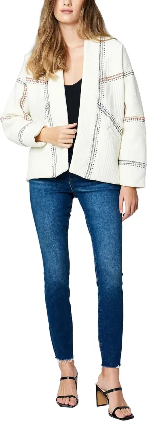 [BLANKNYC] womens Luxury Clothing Quilted Embroidered Kimono Jacket, Comfortable & Stylish Coat