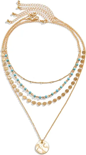 Boho Necklace for Women Layered Turquoise Necklace Long Y shape Western Necklaces For Country Concert Beach Jewelry Gift (PUB0002)