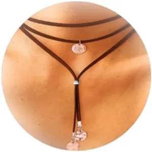 Boho Necklaces for Women Ethnic Brown Turquoise Necklace Vintage Bohemian Suede Choker Necklace Layered Y-shaped Long Wrap Necklace Jewelry Gift