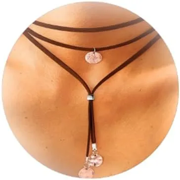 Boho Necklaces for Women Ethnic Brown Turquoise Necklace Vintage Bohemian Suede Choker Necklace Layered Y-shaped Long Wrap Necklace Jewelry Gift