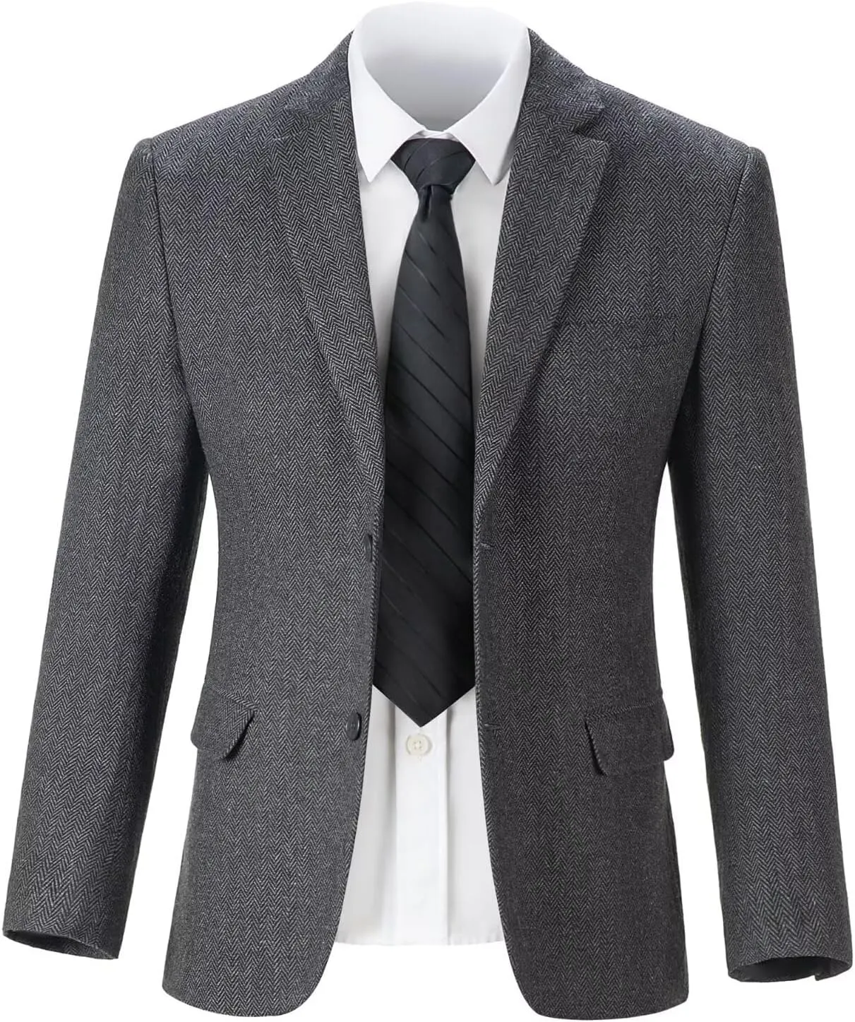Boys Suit Blazer Tweed Herringbone Jacket Boy Sport Coats Slim Fit Retro Tuxedo Stylish Wedding Party Prom Homecoming