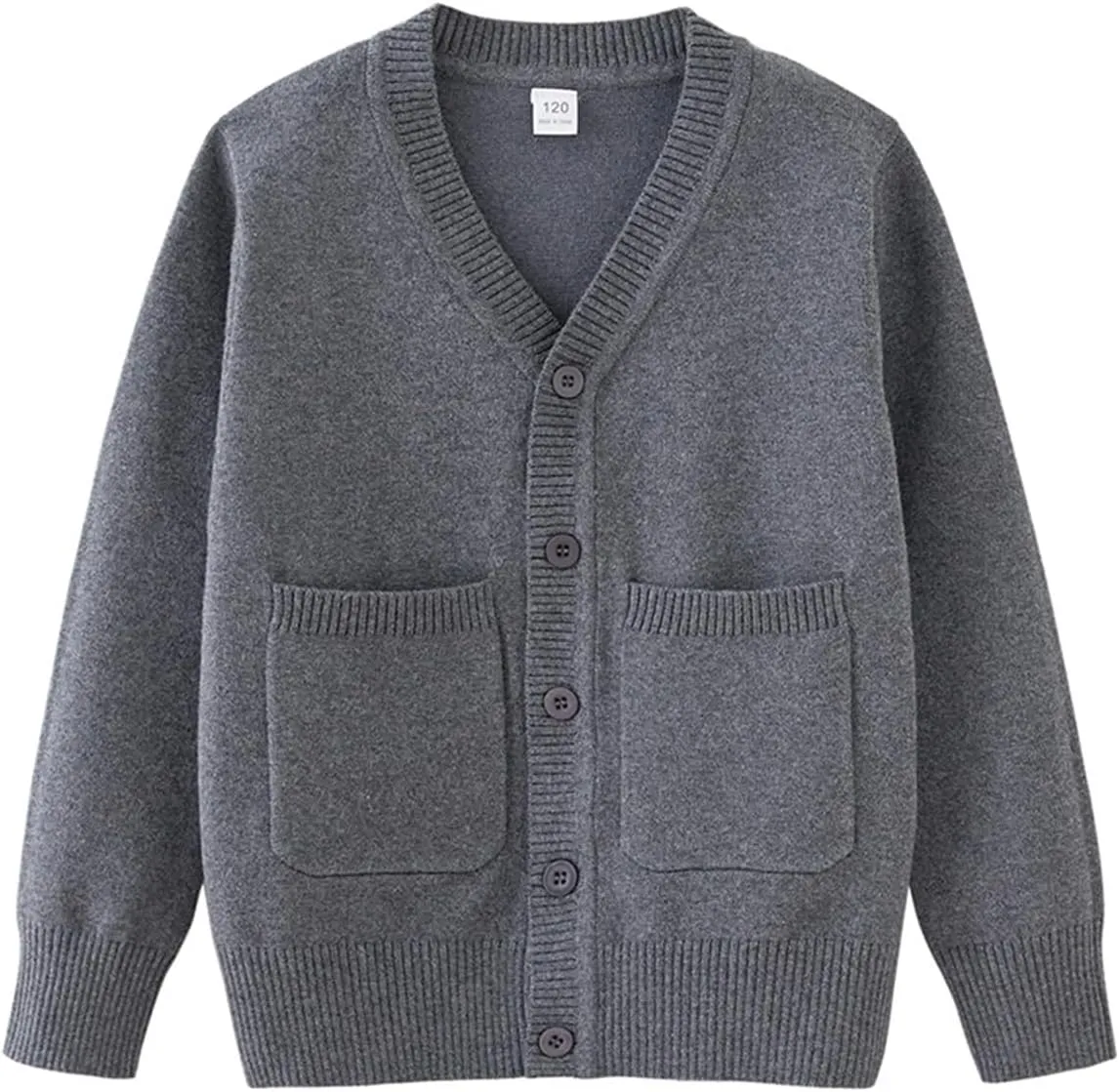 Boys V-Neck Cardigan Sweater with Pockets Classic Uniform Clothes for Kids