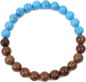 Bracelet Wooden Beads Balance Black Lava Rock Bangles Jewelry 8mm Natural Wood Women Prayer Jewelry Yoga Bracelets,10,19cm-7.5inch