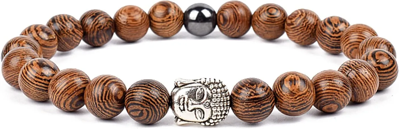 Bracelet Wooden Beads Balance Black Lava Rock Bangles Jewelry 8mm Natural Wood Women Prayer Jewelry Yoga Bracelets,31,19cm-7.5inch