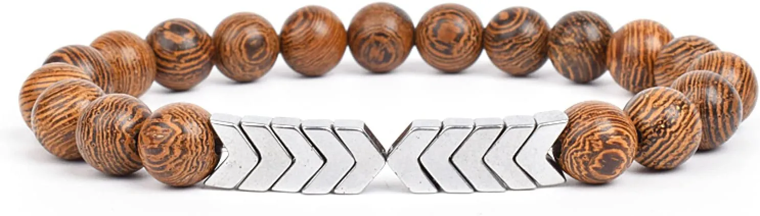 Bracelet Wooden Beads Balance Black Lava Rock Bangles Jewelry 8mm Natural Wood Women Prayer Jewelry Yoga Bracelets,34,19cm-7.5inch