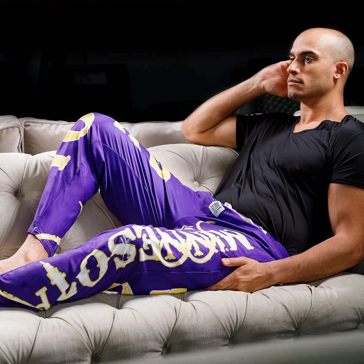 BRIEF INSANITY Minnesota Skol Football Pajama Lounge Pants | Comfortable Sleek PJ Bottoms