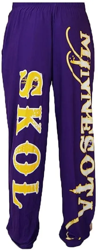 BRIEF INSANITY Minnesota Skol Football Pajama Lounge Pants | Comfortable Sleek PJ Bottoms