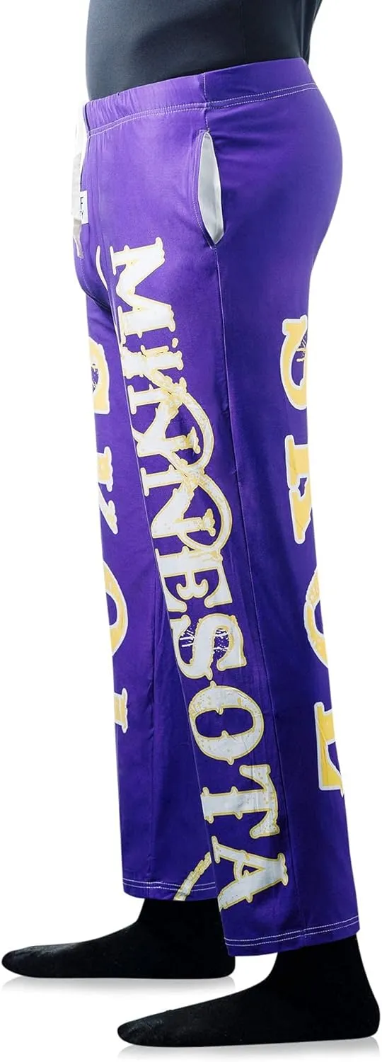 BRIEF INSANITY Minnesota Skol Football Pajama Lounge Pants | Comfortable Sleek PJ Bottoms