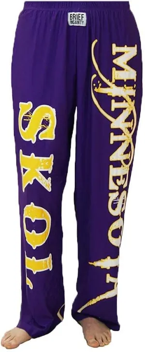 BRIEF INSANITY Minnesota Skol Football Pajama Lounge Pants | Comfortable Sleek PJ Bottoms