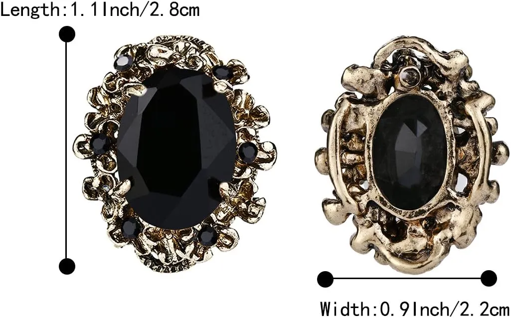 BriLove Women's Victorian Style Crystal Floral Scroll Cameo Inspired Oval Stud Earrings