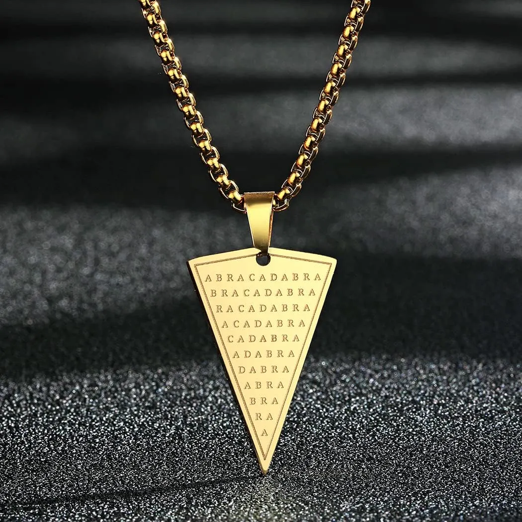Cabalistic Abraxas Abracadabra Pendant Necklace For Men Male Magic Occult Esoteric Amulet Jewelry Necklaces